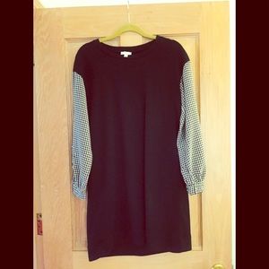 Black, patterned long sleeved dress